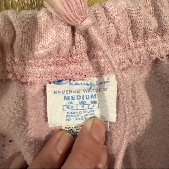 Champion Reverse Weave Women’s Light Pink Cotton Blend Fleece Joggers Size M GUC - Picture 6 of 10